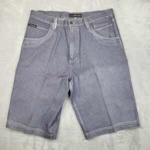 FUBU Shorts Men 38 Vintage‎ Denim Pants Baggy Jorts Carpenter Fade Stretch Y2K